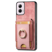 For Motorola Moto G Power 5G 2024 Retro Splitable Magnetic Stand Card Bag Leather Phone Case(Pink)