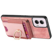 For Motorola Moto G Power 5G 2024 Retro Splitable Magnetic Stand Card Bag Leather Phone Case(Pink)