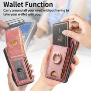 For Motorola Moto G Power 5G 2024 Retro Splitable Magnetic Stand Card Bag Leather Phone Case(Pink)