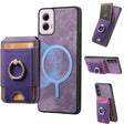 For Motorola Moto G Power 5G 2024 Retro Splitable Magnetic Stand Card Bag Leather Phone Case(Purple) - Motorola Cases by PMC TechLife | Online Shopping South Africa | PMC TechLife | Buy Now Pay Later Mobicred