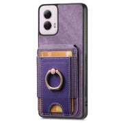 For Motorola Moto G Power 5G 2024 Retro Splitable Magnetic Stand Card Bag Leather Phone Case(Purple)