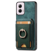 For Motorola Moto G Power 5G 2024 Retro Splitable Magnetic Stand Card Bag Leather Phone Case(Green)