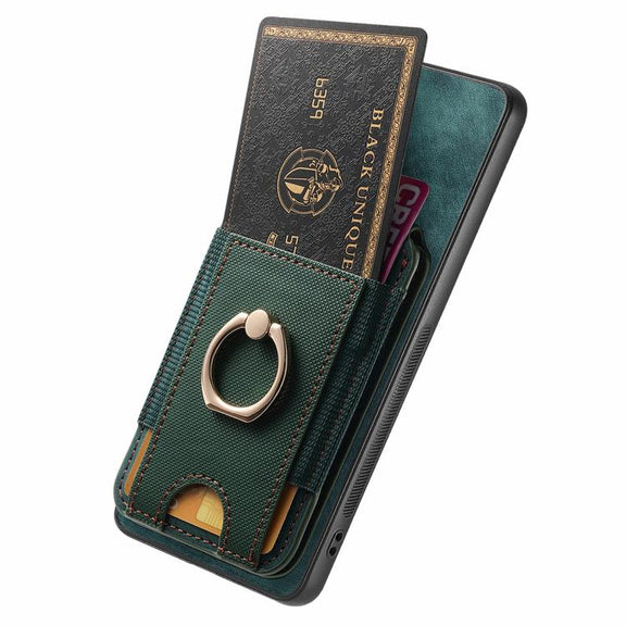 For Motorola Moto G Power 5G 2024 Retro Splitable Magnetic Stand Card Bag Leather Phone Case(Green)
