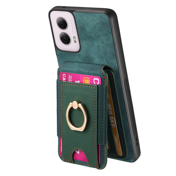For Motorola Moto G Power 5G 2024 Retro Splitable Magnetic Stand Card Bag Leather Phone Case(Green)