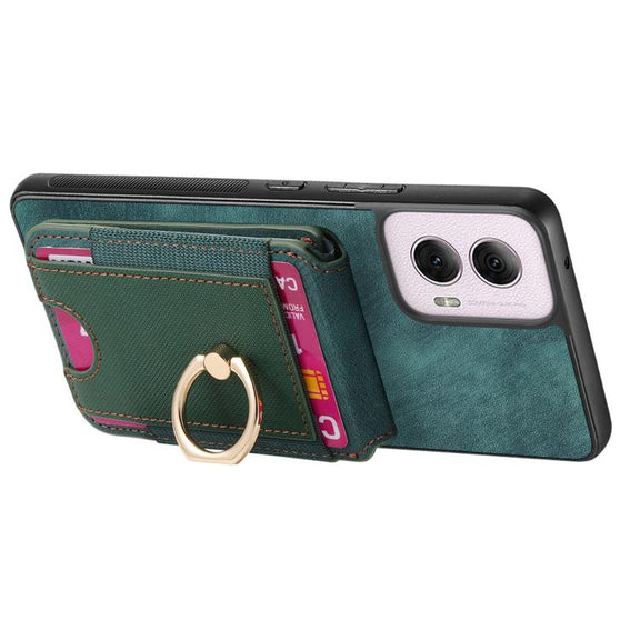 For Motorola Moto G Power 5G 2024 Retro Splitable Magnetic Stand Card Bag Leather Phone Case(Green)