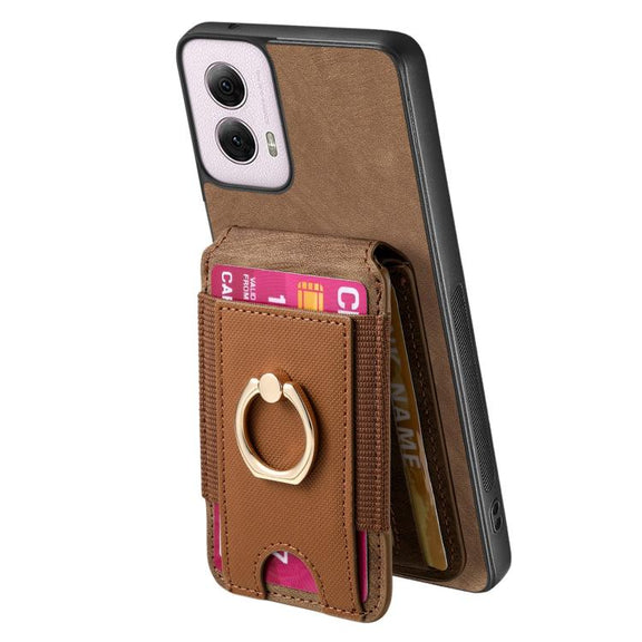 For Motorola Moto G Power 5G 2024 Retro Splitable Magnetic Stand Card Bag Leather Phone Case(Brown)