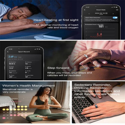 R10 SIZE 13 Smart Ring, Support Heart Rate / Blood Oxygen / Sleep / Multiple Sports Modes(Rose Gold) - free shipping - PMC Jewellery - Order now!
