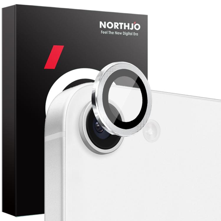 For iPhone 16e NORTHJO Camera Lens Protector CD Metal Ring Tempered Glass Film(Silver) - iPhone 16e Tempered Glass by NORTHJO | Online Shopping South Africa | PMC TechLife | Buy Now Pay Later Mobicred