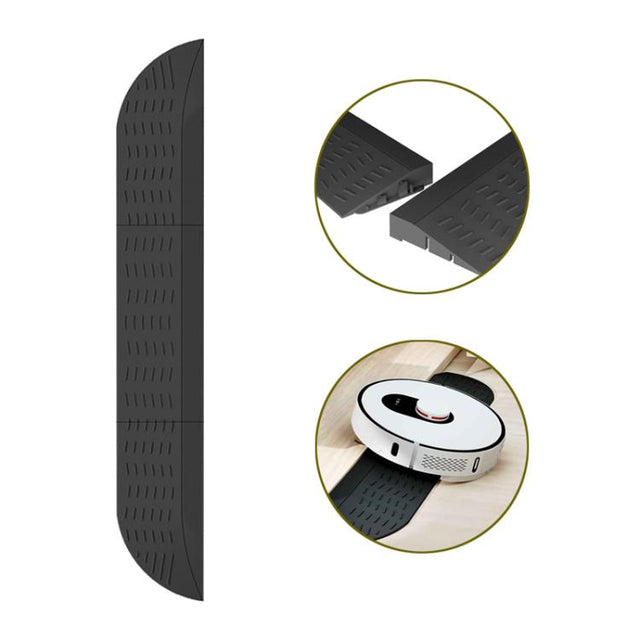 JUNSUNMAY For Ecovacs / iRobot / Mijia / Dreame Sweeping Robot Universal Threshold Bars Ramp Mat(Black)