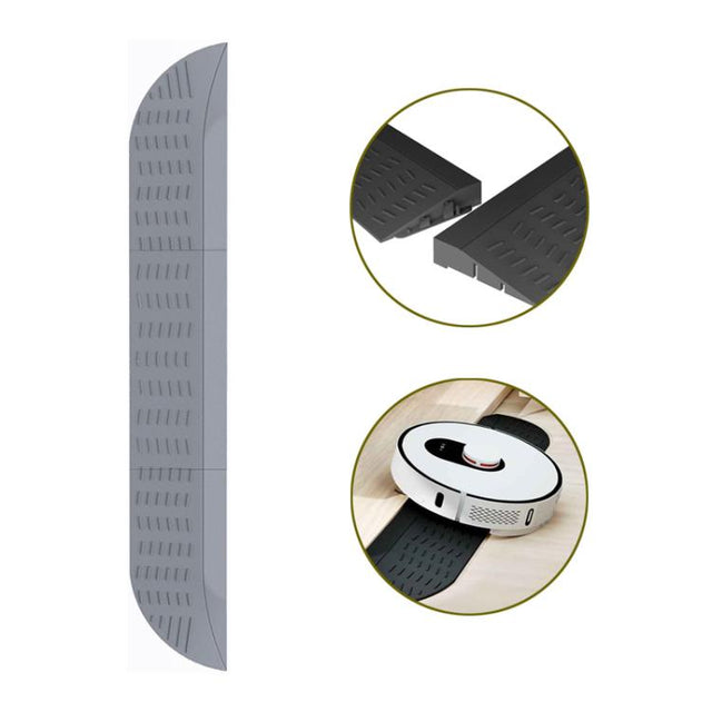 JUNSUNMAY For Ecovacs / iRobot / Mijia / Dreame Sweeping Robot Universal Threshold Bars Ramp Mat(Grey)