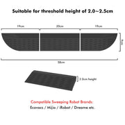 JUNSUNMAY For Ecovacs / iRobot / Mijia / Dreame Sweeping Robot Universal Threshold Bars Ramp Mat(Grey)