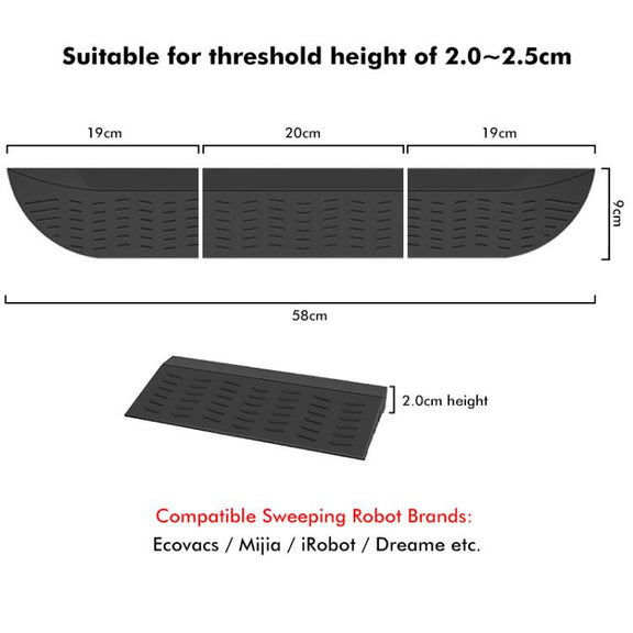 JUNSUNMAY For Ecovacs / iRobot / Mijia / Dreame Sweeping Robot Universal Threshold Bars Ramp Mat(Grey)