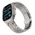 For Apple Watch 46mm / 49mm / 45mm / 44mm Stainless Steel Iron Man Butterfly Buckle Metal Watch Band(Titanium Color) - free shipping - PMC TechLife - Order now!