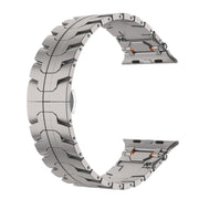 For Apple Watch 46mm / 49mm / 45mm / 44mm Stainless Steel Iron Man Butterfly Buckle Metal Watch Band(Titanium Color)