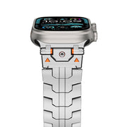 For Apple Watch 42mm / 41mm / 40mm / 38mm Stainless Steel Iron Man Butterfly Buckle Metal Watch Band(Silver)