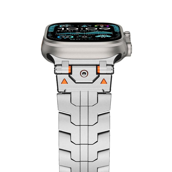 For Apple Watch 42mm / 41mm / 40mm / 38mm Stainless Steel Iron Man Butterfly Buckle Metal Watch Band(Silver)