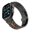 For Apple Watch 42mm / 41mm / 40mm / 38mm Stainless Steel Iron Man Butterfly Buckle Metal Watch Band(Black Orange) - free shipping - PMC TechLife - Order now!
