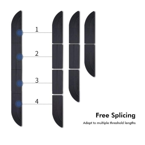 JUNSUNMAY For Ecovacs / iRobot / Mijia / Dreame Sweeping Robot Universal Silicone Threshold Bars Ramp Mat(Black)