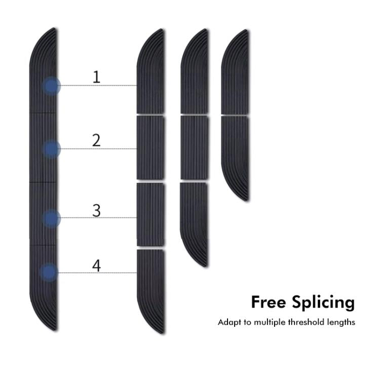 JUNSUNMAY For Ecovacs / iRobot / Mijia / Dreame Sweeping Robot Universal Silicone Threshold Bars Ramp Mat(Black)