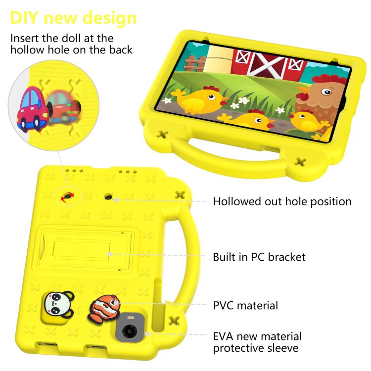 For Alldocube iPlay Mini 2 2024 Handle Kickstand Children EVA Shockproof Tablet Case(Yellow)