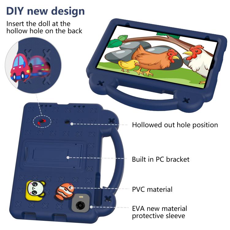 For Alldocube iPlay Mini 2 2024 Handle Kickstand Children EVA Shockproof Tablet Case(Navy Blue)