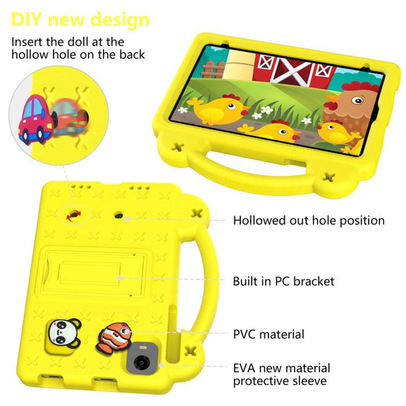 For Alldocube iPlay 60 Mini Turbo 2024 Handle Kickstand Children EVA Shockproof Tablet Case(Yellow)