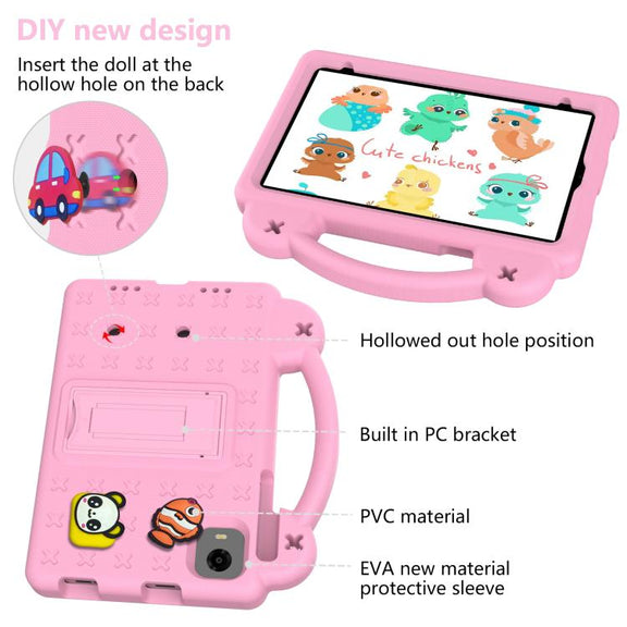 For Alldocube iPlay 50 Mini Pro 2023 8.4 Handle Kickstand Children EVA Shockproof Tablet Case(Pink)