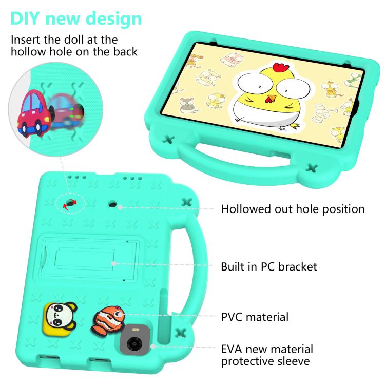 For Alldocube iPlay 50 Mini Pro 2023 8.4 Handle Kickstand Children EVA Shockproof Tablet Case(Mint Green)