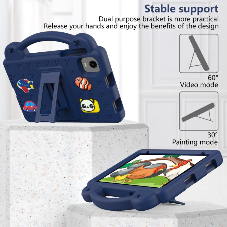 For Alldocube iPlay 50 Mini Pro 2023 8.4 Handle Kickstand Children EVA Shockproof Tablet Case(Navy Blue)