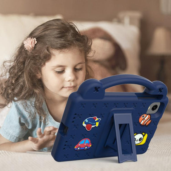 For Alldocube iPlay 50 Mini Pro 2023 8.4 Handle Kickstand Children EVA Shockproof Tablet Case(Navy Blue)