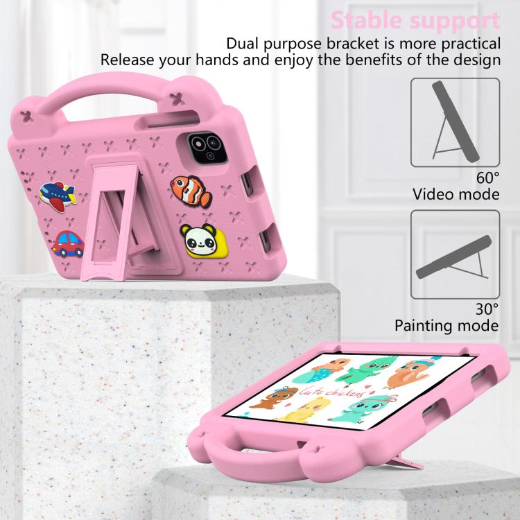 For NEC Lavie Tab T11 T1155 2024 Handle Kickstand Children EVA Shockproof Tablet Case(Pink)