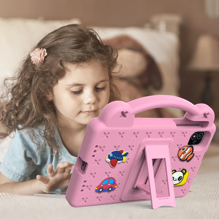 For NEC Lavie Tab T11 T1155 2024 Handle Kickstand Children EVA Shockproof Tablet Case(Pink)