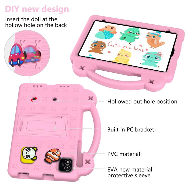 For NEC Lavie Tab T11 T1155 2024 Handle Kickstand Children EVA Shockproof Tablet Case(Pink) - Others by PMC TechLife | Online Shopping South Africa | PMC TechLife | Buy Now Pay Later Mobicred