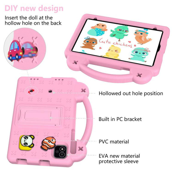 For NEC Lavie Tab T11 T1155 2024 Handle Kickstand Children EVA Shockproof Tablet Case(Pink)
