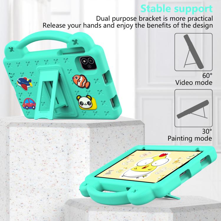 For NEC Lavie Tab T11 T1155 2024 Handle Kickstand Children EVA Shockproof Tablet Case(Mint Green)