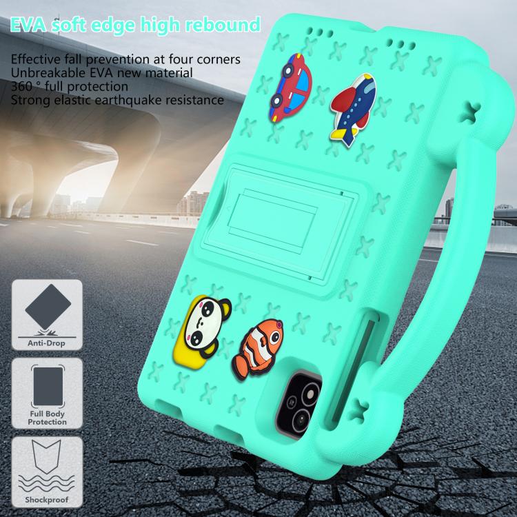 For NEC Lavie Tab T11 T1155 2024 Handle Kickstand Children EVA Shockproof Tablet Case(Mint Green)