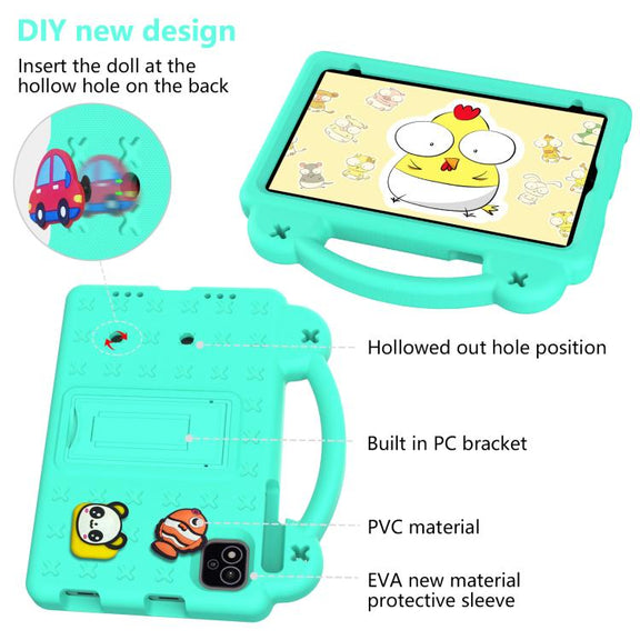 For NEC Lavie Tab T11 T1155 2024 Handle Kickstand Children EVA Shockproof Tablet Case(Mint Green)