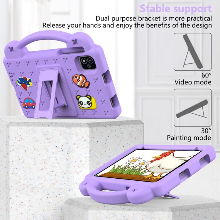 For NEC Lavie Tab T11 T1155 2024 Handle Kickstand Children EVA Shockproof Tablet Case(Light Purple)