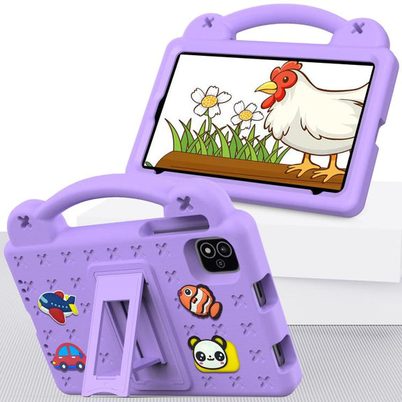 For NEC Lavie Tab T11 T1155 2024 Handle Kickstand Children EVA Shockproof Tablet Case(Light Purple)