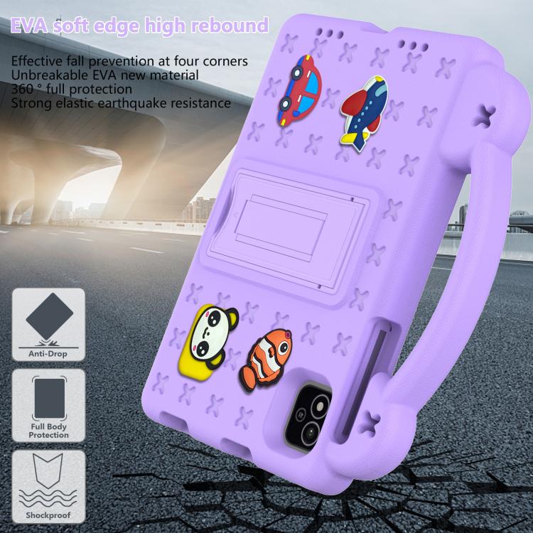 For NEC Lavie Tab T11 T1155 2024 Handle Kickstand Children EVA Shockproof Tablet Case(Light Purple)