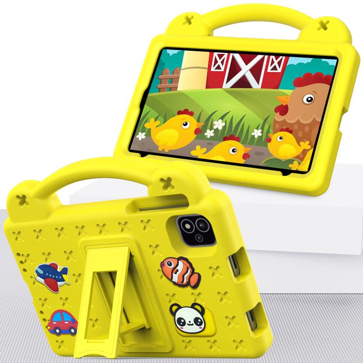 For NEC Lavie Tab T11 T1155 2024 Handle Kickstand Children EVA Shockproof Tablet Case(Yellow)