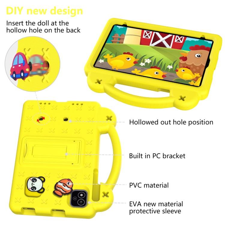 For NEC Lavie Tab T11 T1155 2024 Handle Kickstand Children EVA Shockproof Tablet Case(Yellow) - Others by PMC TechLife | Online Shopping South Africa | PMC TechLife | Buy Now Pay Later Mobicred