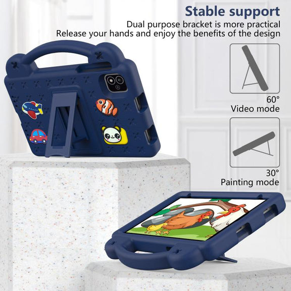 For NEC Lavie Tab T11 T1155 2024 Handle Kickstand Children EVA Shockproof Tablet Case(Navy Blue)