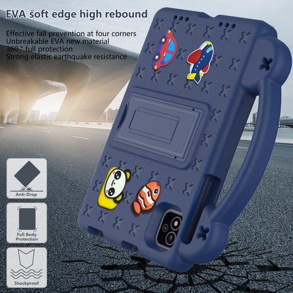 For NEC Lavie Tab T11 T1155 2024 Handle Kickstand Children EVA Shockproof Tablet Case(Navy Blue)