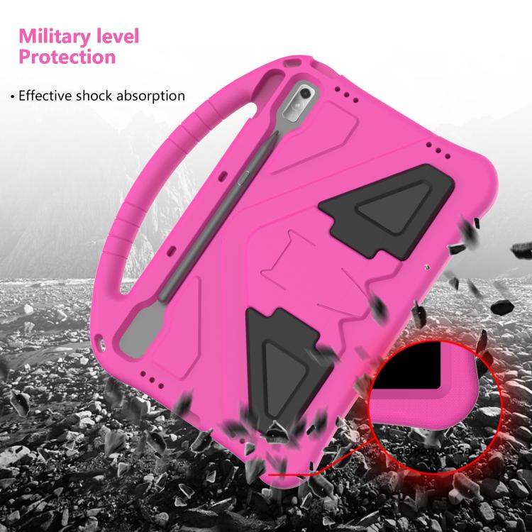 For NEC Lavie Tab T11  T1175FAS EVA Shockproof Tablet Case with Holder(Rose Red)