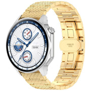 For OPPO Watch X2 Twill Texture Stainless Steel Metal Watch Band(Gold)