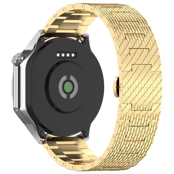 For OPPO Watch X2 Twill Texture Stainless Steel Metal Watch Band(Gold)