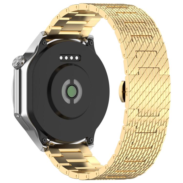 For OPPO Watch X2 Twill Texture Stainless Steel Metal Watch Band(Gold)