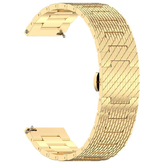 For OPPO Watch X2 Twill Texture Stainless Steel Metal Watch Band(Gold)