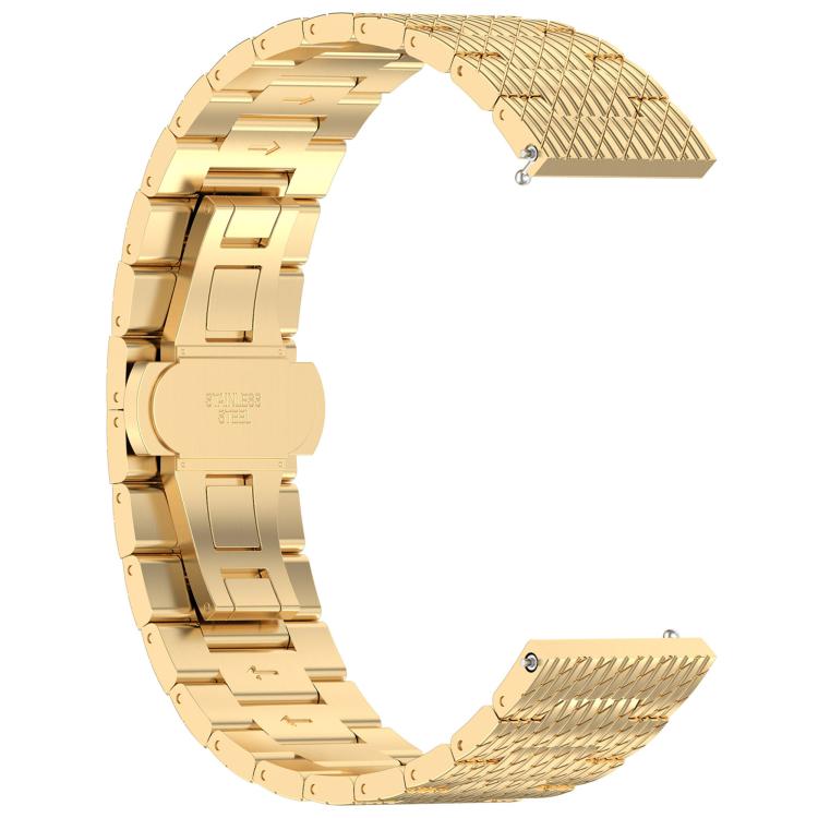 For OPPO Watch X2 Twill Texture Stainless Steel Metal Watch Band(Gold)